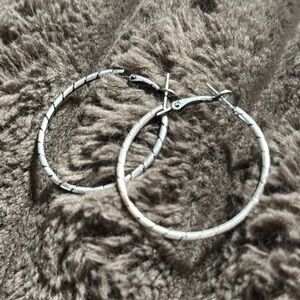 Maurices Silver Hoop Earrings Elegant Design